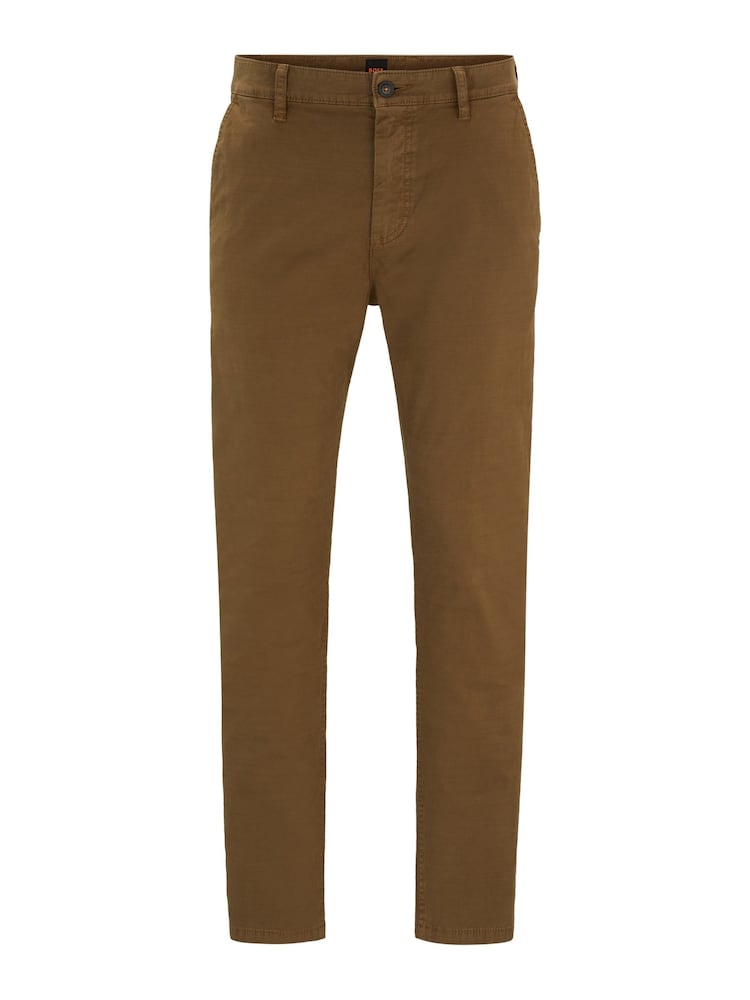 BOSS Brown Tapered Fit Stretch Cotton Twill Trousers - Image 6 of 6