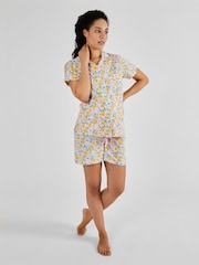 JoJo Maman Bébé Pink Lemon Print Maternity & Nursing Short Pyjamas Set - Image 1 of 5