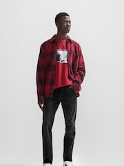 BOSS Black Wash Tapered Fit Super Stretch Denim Jeans - Image 3 of 5