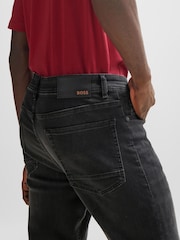 BOSS Black Wash Tapered Fit Super Stretch Denim Jeans - Image 4 of 5