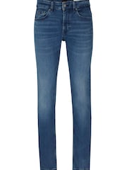 BOSS Mid Blue Tapered Fit Super Stretch Denim Jeans - Image 5 of 5