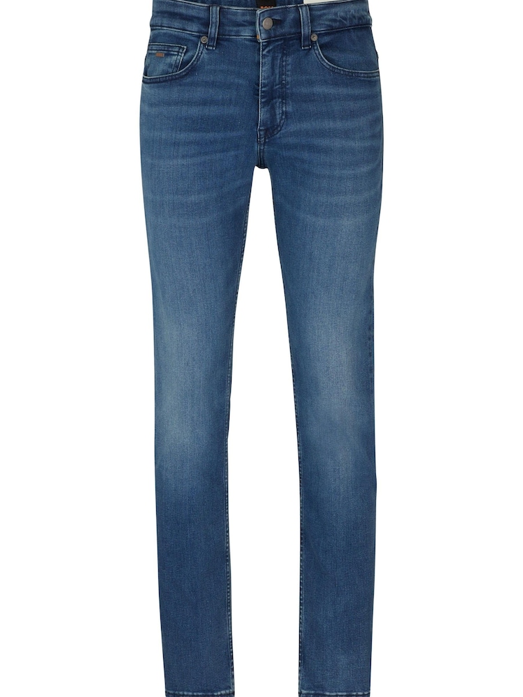 BOSS Mid Blue Tapered Fit Super Stretch Denim Jeans - Image 5 of 5