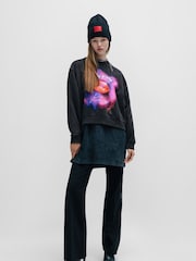 HUGO Lipstick Seasonal Graphic Oversized Cotton Jersey Sweatshirt - Image 3 of 5