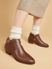 Jones Bootmaker Cream Fairlop Leather Heeled Ankle Boots - Image 1 of 6