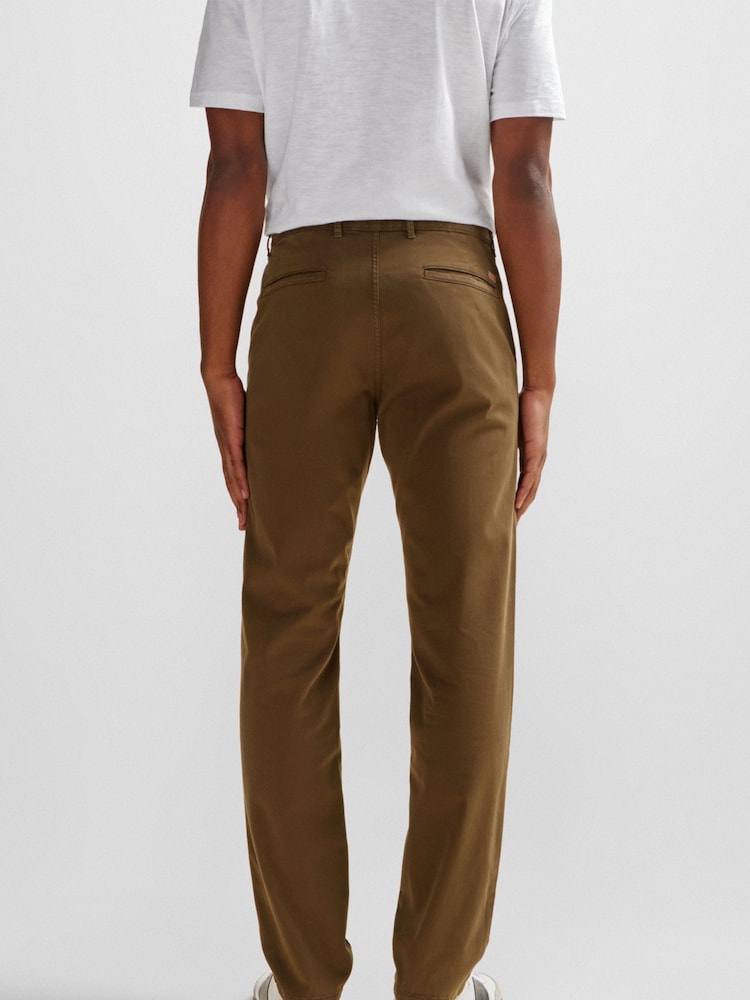 BOSS Green Slim-Fit Trousers In Stretch-Cotton Satin - Image 2 of 5