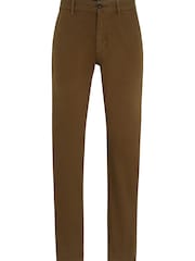 BOSS Green Slim-Fit Trousers In Stretch-Cotton Satin - Image 5 of 5