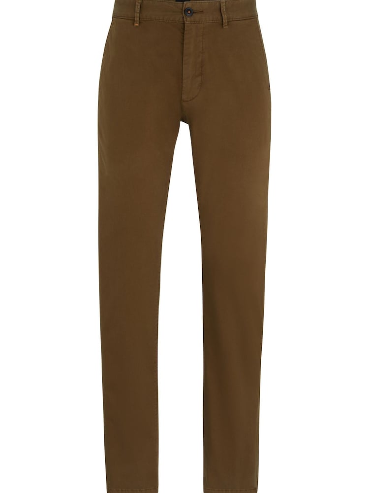 BOSS Green Slim-Fit Trousers In Stretch-Cotton Satin - Image 5 of 5 BOSS Green Slim-Fit Trousers In Stretch-Cotton Satin - Image 5 of 5