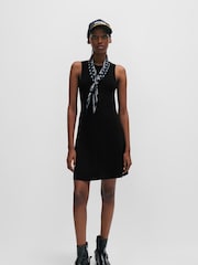 Hugo Fit-And-Flare Sleeveless Black Dress With Seam Details - Image 1 of 5