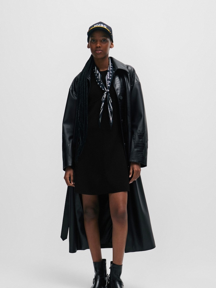 Hugo Fit-And-Flare Sleeveless Black Dress With Seam Details - Image 2 of 5