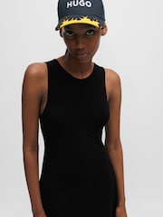 Hugo Fit-And-Flare Sleeveless Black Dress With Seam Details - Image 3 of 5