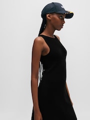 Hugo Fit-And-Flare Sleeveless Black Dress With Seam Details - Image 4 of 5