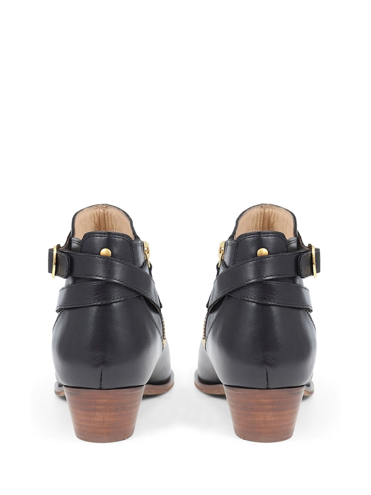 Jones Bootmaker Fairlop Leather Heeled Ankle Black Boots - Image 5 of 5