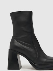 Schuh Arno Leather Platform Black Boots - Image 1 of 4