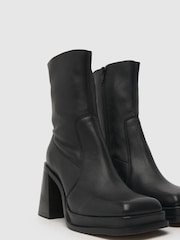 Schuh Arno Leather Platform Black Boots - Image 2 of 4