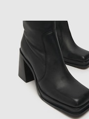 Schuh Arno Leather Platform Black Boots - Image 4 of 4