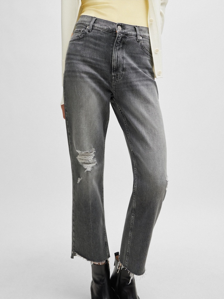 BOSS Grey Slim Fit Stretch Denim Jeans - Image 1 of 5 BOSS Grey Slim Fit Stretch Denim Jeans - Image 1 of 5