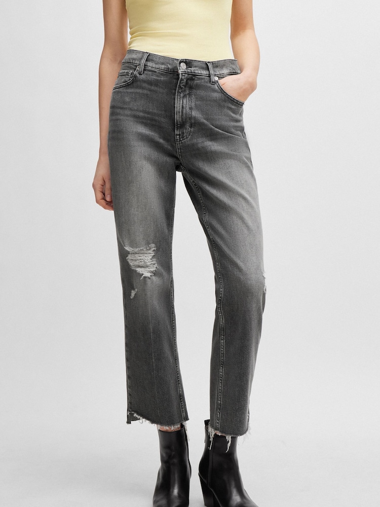 BOSS Grey Slim Fit Stretch Denim Jeans - Image 2 of 5
