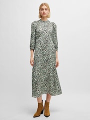 BOSS Animal Printed Long Sleeve Button Placket Midi Dress - Image 1 of 5