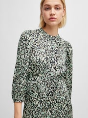 BOSS Animal Printed Long Sleeve Button Placket Midi Dress - Image 3 of 5