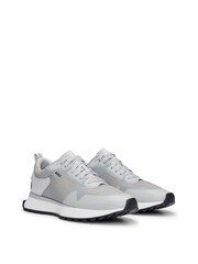 BOSS Grey Sporty Mesh Trainers - Image 2 of 4