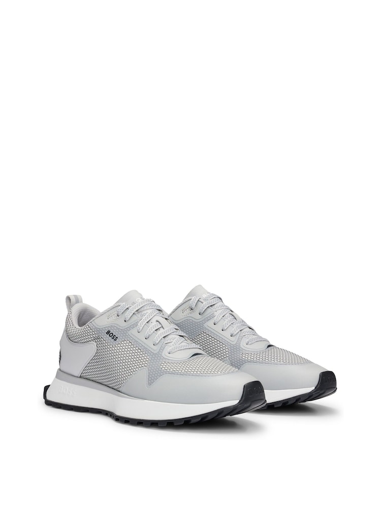 BOSS Grey Sporty Mesh Trainers - Image 2 of 4