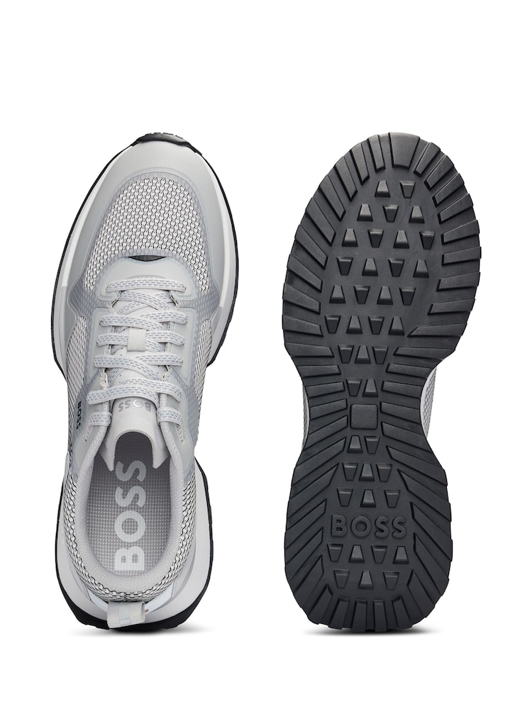 BOSS Grey Sporty Mesh Trainers - Image 4 of 4