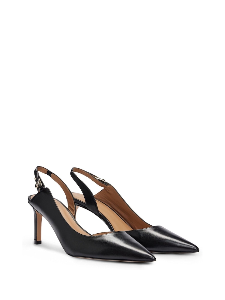 BOSS Black Slingback Pumps In Nappa Leather - Image 1 of 4