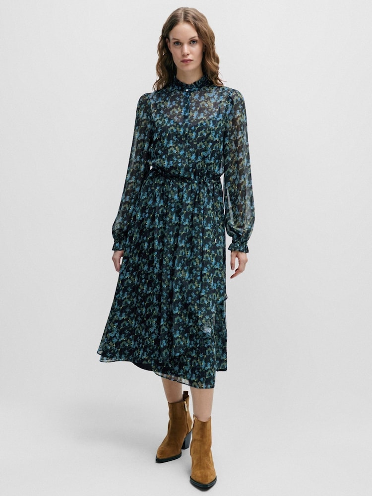 BOSS Blue Regular-Fit Midi Dress With Digital Print - Image 2 of 5