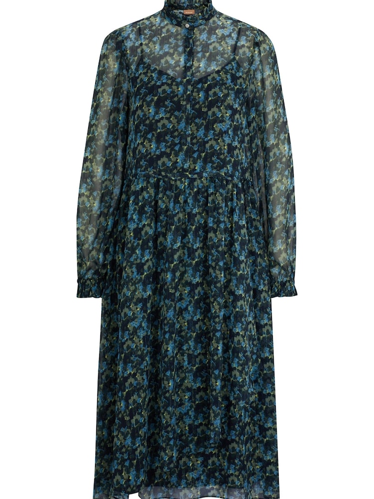 BOSS Blue Regular-Fit Midi Dress With Digital Print - Image 5 of 5