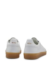 BOSS Cream Leather and Suede Gum Sole Trainers - Image 3 of 5