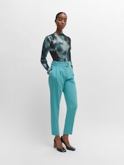 BOSS Blue Cropped Regular-Fit Trousers in Japanese Crepe - Image 1 of 5