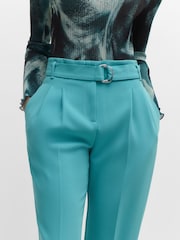 BOSS Blue Cropped Regular-Fit Trousers in Japanese Crepe - Image 4 of 5