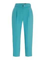 BOSS Blue Cropped Regular-Fit Trousers in Japanese Crepe - Image 5 of 5
