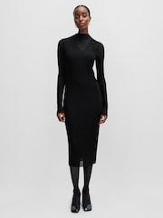BOSS Black Plisse Pleats Tulle Textured Midi Dress - Image 1 of 6