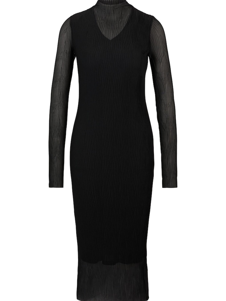 BOSS Black Plisse Pleats Tulle Textured Midi Dress - Image 6 of 6