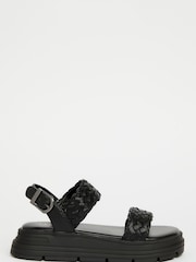 Lipsy Black Chunky Flat Double Strap Sandal - Image 1 of 4