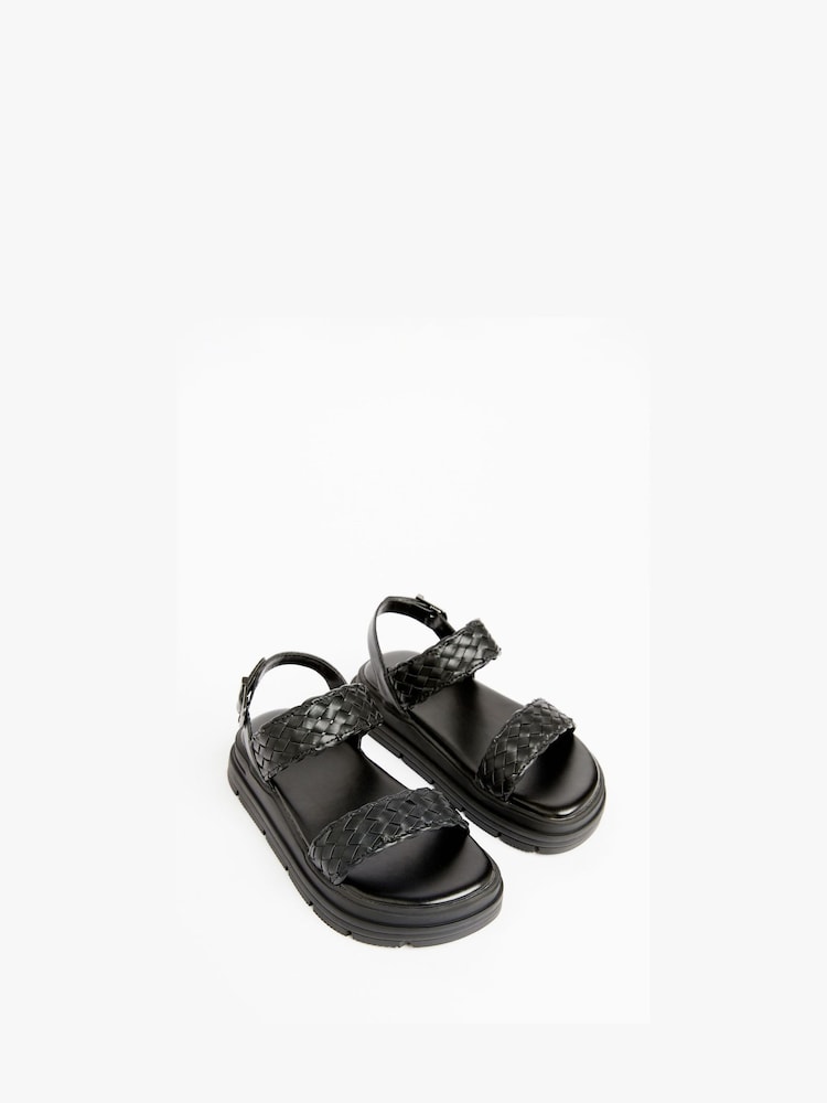 Lipsy Black Chunky Flat Double Strap Sandal - Image 2 of 4