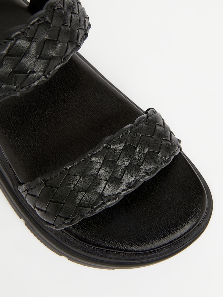 Lipsy Black Chunky Flat Double Strap Sandal - Image 4 of 4