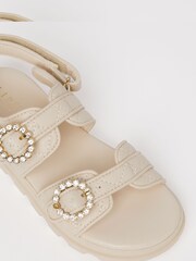 Lipsy Cream Quilted Chunky Flatform Occasion Sandal - Image 3 of 4