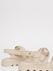 Lipsy Cream Quilted Chunky Flatform Occasion Sandal - Image 4 of 4