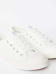 Lipsy White Flat Lace Up Trainer - Image 3 of 4