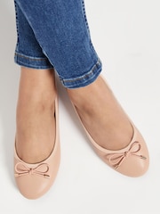 Lipsy Nude Pink Flat Bow Ballet Pump - Image 1 of 5