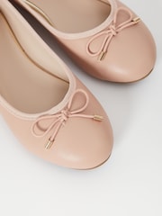 Lipsy Nude Pink Flat Bow Ballet Pump - Image 3 of 5