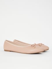 Lipsy Nude Pink Flat Bow Ballet Pump - Image 4 of 5