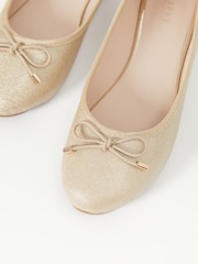 Lipsy Gold Flat Bow Ballet Pump - Image 3 of 5