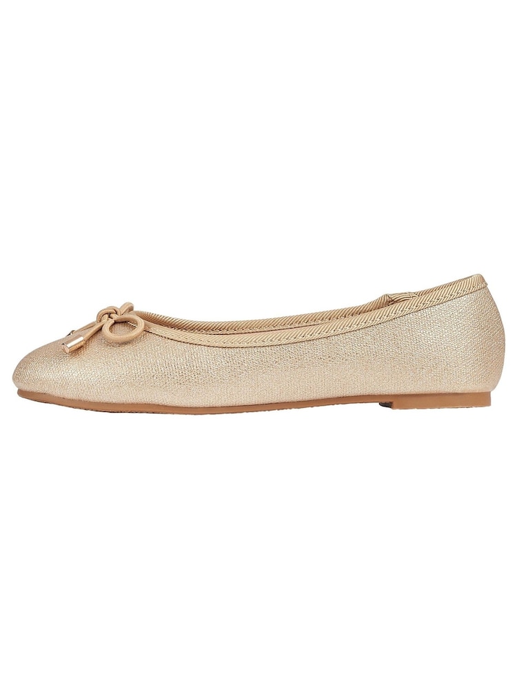 Lipsy Gold Flat Bow Ballet Pump - Image 5 of 5 Lipsy Gold Flat Bow Ballet Pump - Image 5 of 5