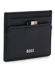 BOSS Black Structured Card Holder With Signature Stripe and Logo - Image 3 of 4