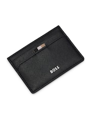 BOSS Black Structured Card Holder With Signature Stripe and Logo - Image 4 of 4