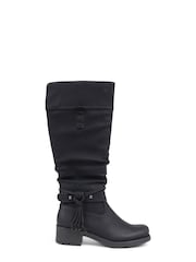 Pavers Casual Knee High Black Boots - Image 1 of 5