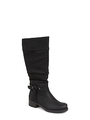 Pavers Casual Knee High Black Boots - Image 2 of 5
